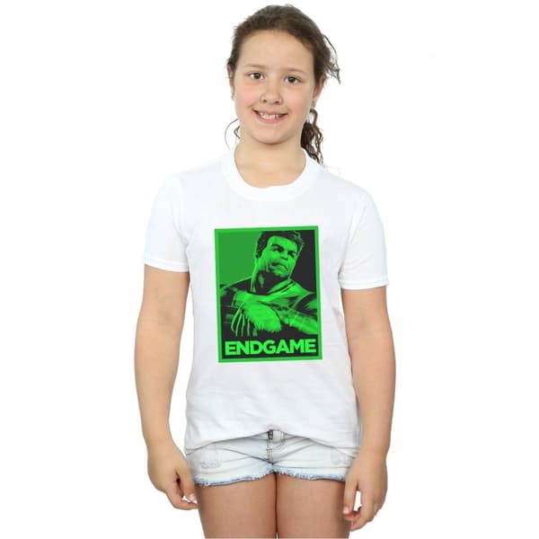 Marvel Girls Avengers Endgame Hulk Poster Cotton T-Shirt
