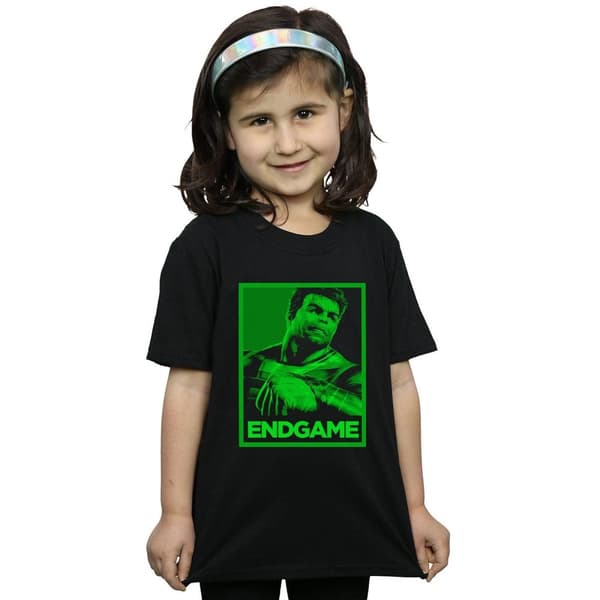 Marvel Girls Avengers Endgame Hulk Poster Cotton T-Shirt