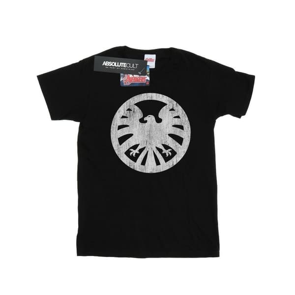Marvel Womens/Ladies Agents Of SHIELD Distressed Logo Cotton Boyfriend T-Shirt