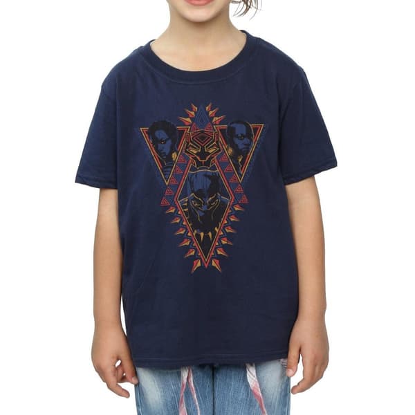 Marvel Black Panther Tribal Heads T-shirt i bomull för flickor