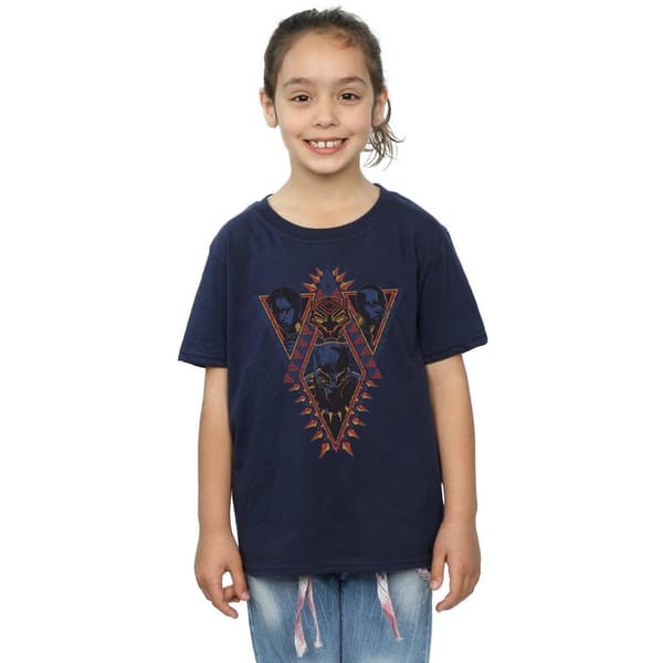 Marvel Black Panther Tribal Heads T-shirt i bomull för flickor