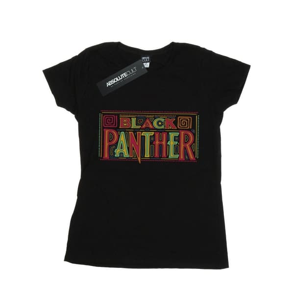Marvel Womens/Ladies Black Panther Tribal Logo Cotton T-Shirt