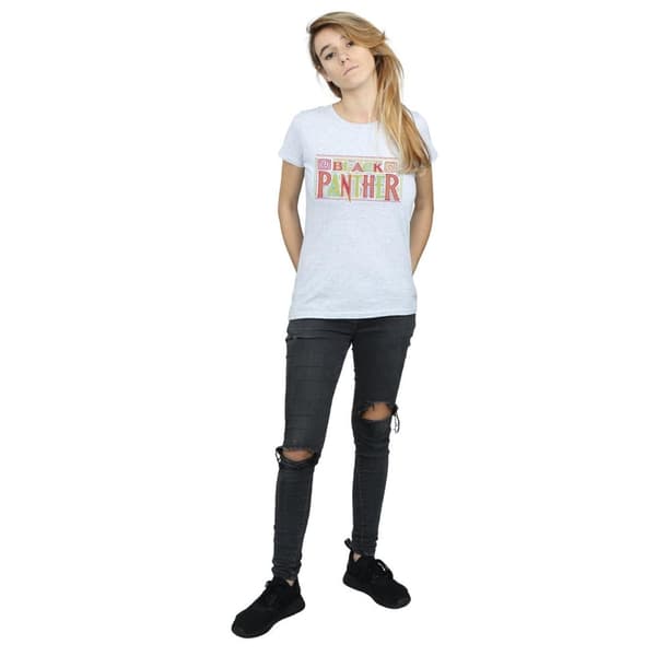 Marvel Womens/Ladies Black Panther Tribal Logo Cotton T-Shirt
