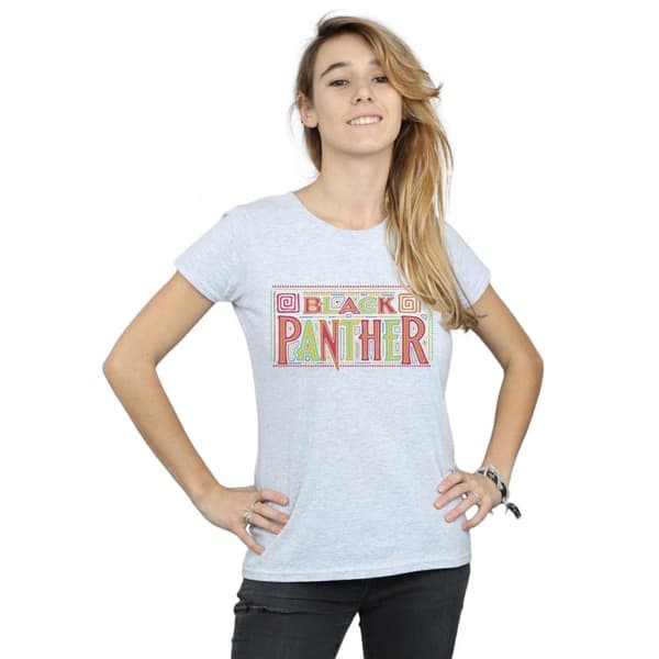 Marvel Womens/Ladies Black Panther Tribal Logo Cotton T-Shirt