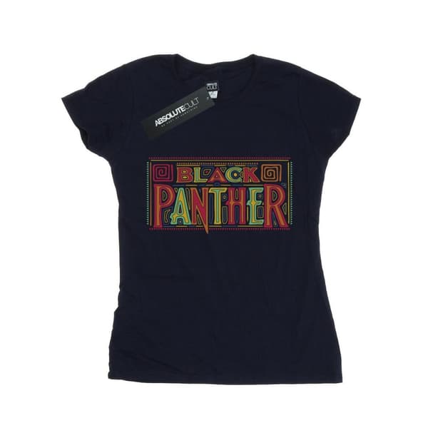 Marvel Womens/Ladies Black Panther Tribal Logo Cotton T-Shirt