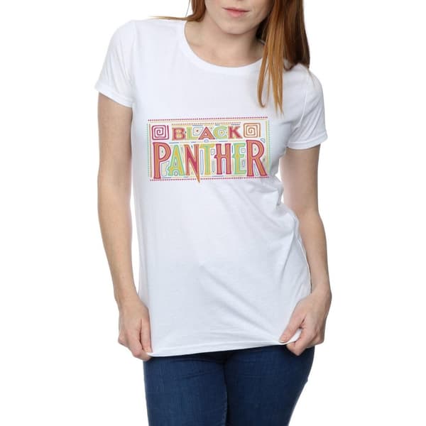 Marvel Womens/Ladies Black Panther Tribal Logo Cotton T-Shirt