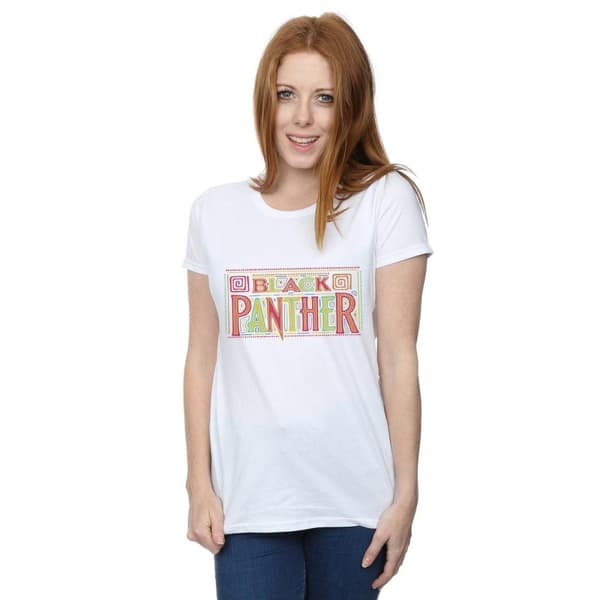 Marvel Womens/Ladies Black Panther Tribal Logo Cotton T-Shirt