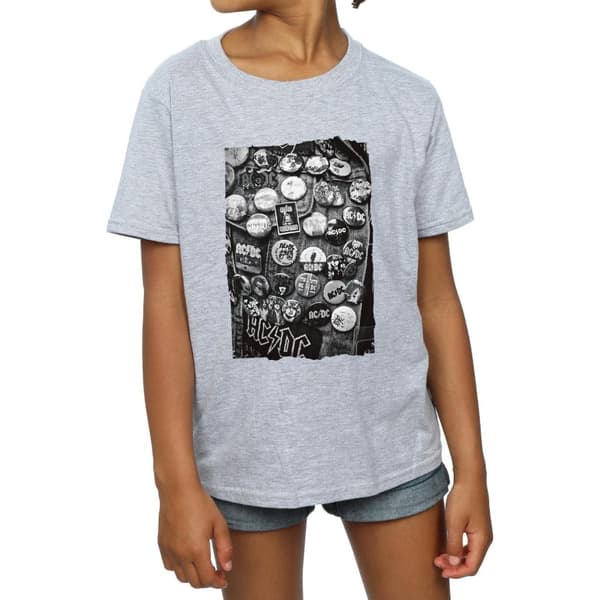 AC/DC Girls Badges Collection Cotton T-Shirt