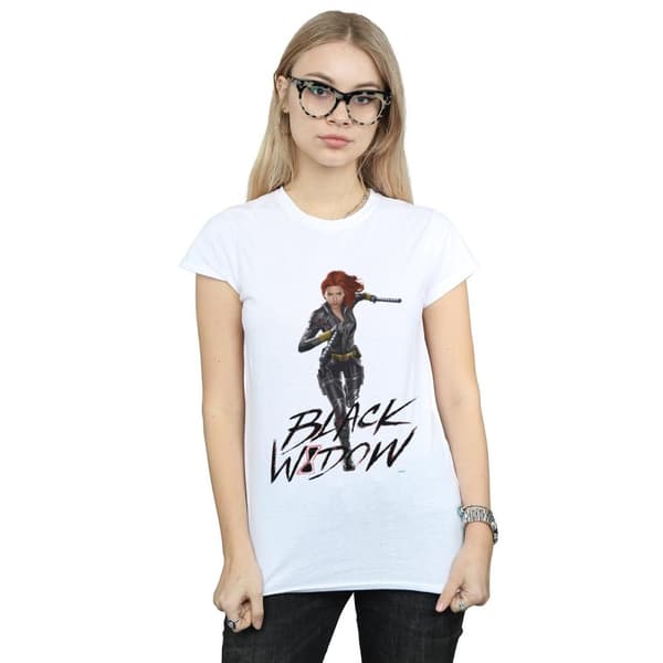 Marvel Womens/Ladies Black Widow Movie Natasha Running Cotton T-Shirt