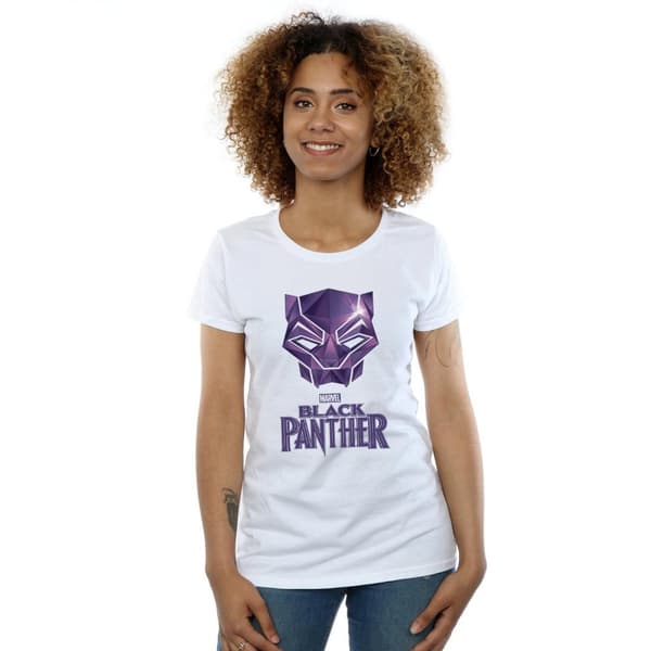 Marvel Dam/Tjej - Black Panther Mask Logo - T-shirt i bomull