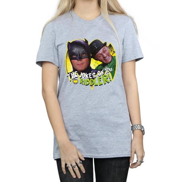 DC Comics Womens/Ladies Batman TV Series The Riddler Joke Cotton Boyfriend T-Shirt