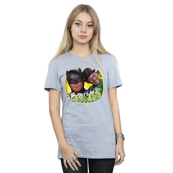 DC Comics Womens/Ladies Batman TV Series The Riddler Joke Cotton Boyfriend T-Shirt