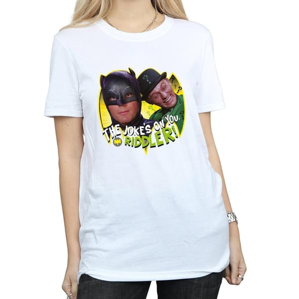 DC Comics Womens/Ladies Batman TV Series The Riddler Joke Cotton Boyfriend T-Shirt