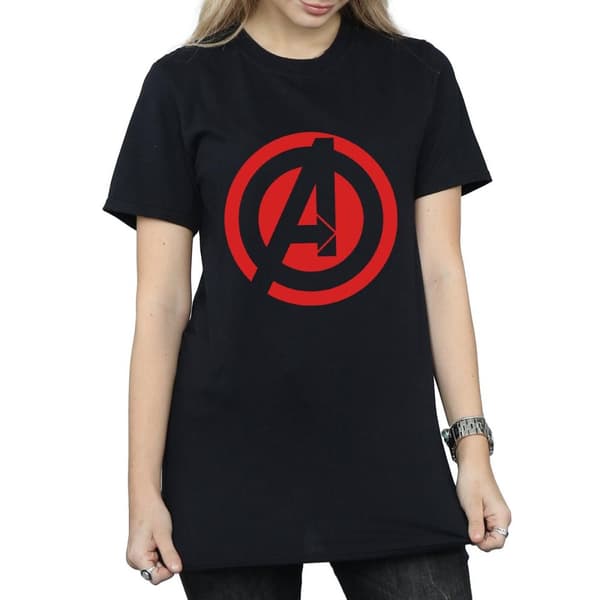 Marvel Womens/Ladies Avengers Assemble Solid A Logo Cotton Boyfriend T-Shirt