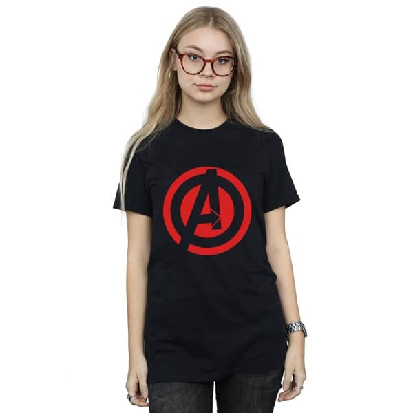 Marvel Womens/Ladies Avengers Assemble Solid A Logo Cotton Boyfriend T-Shirt