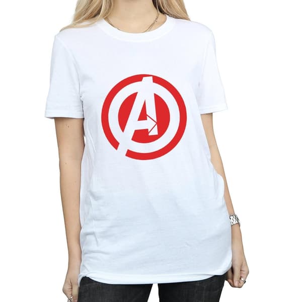 Marvel Womens/Ladies Avengers Assemble Solid A Logo Cotton Boyfriend T-Shirt