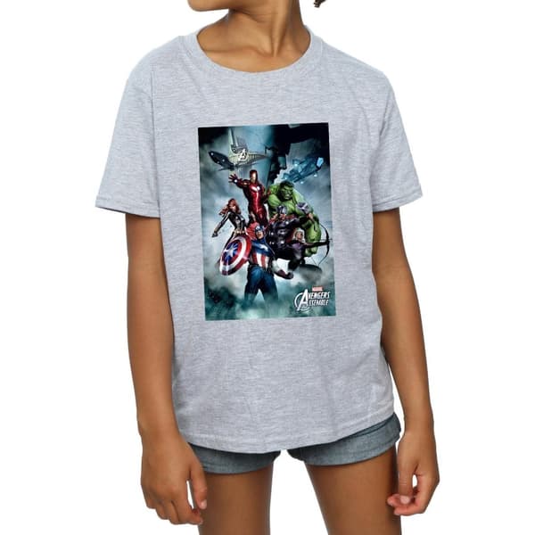 Marvel Girls Avengers Assemble Team Montage Cotton T-Shirt