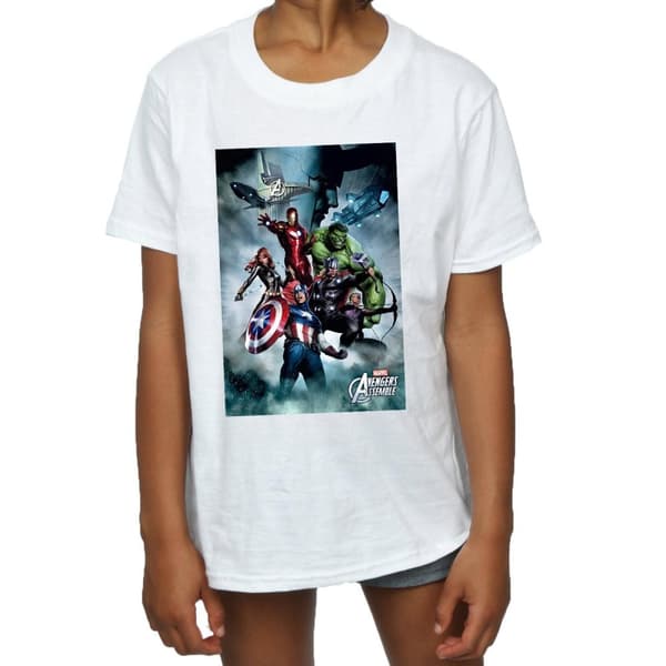 Marvel Girls Avengers Assemble Team Montage Cotton T-Shirt