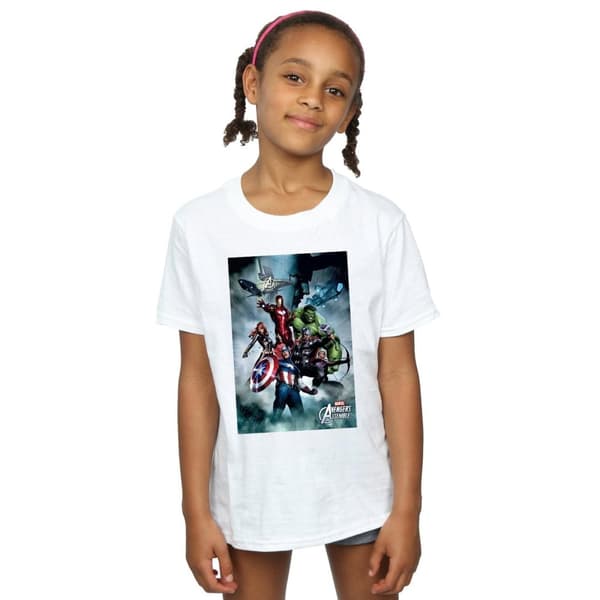 Marvel Girls Avengers Assemble Team Montage Cotton T-Shirt