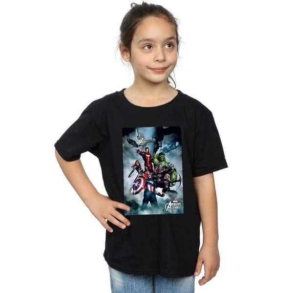 Marvel Girls Avengers Assemble Team Montage Cotton T-Shirt