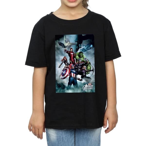 Marvel Girls Avengers Assemble Team Montage Cotton T-Shirt