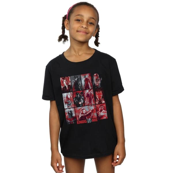 Marvel Girls Avengers Endgame T-shirt i bomull med borstade paneler