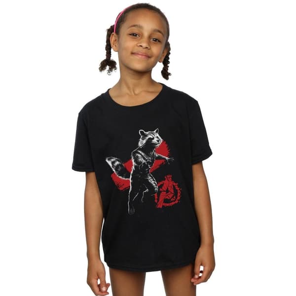 Marvel Girls Avengers Endgame Mono Rocket T-shirt i bomull