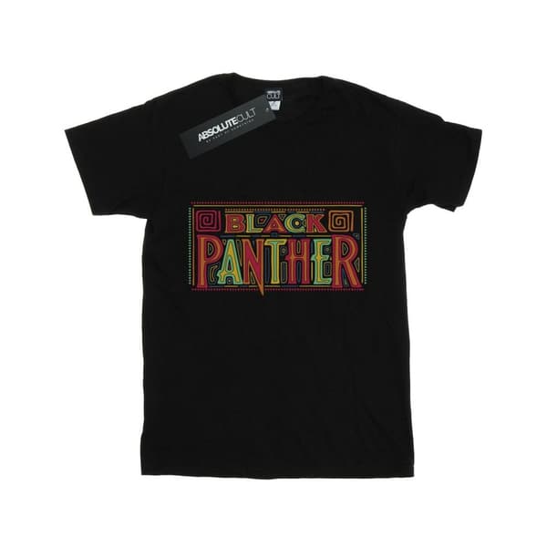 Marvel Womens/Ladies Black Panther Tribal Logo Cotton Boyfriend T-Shirt
