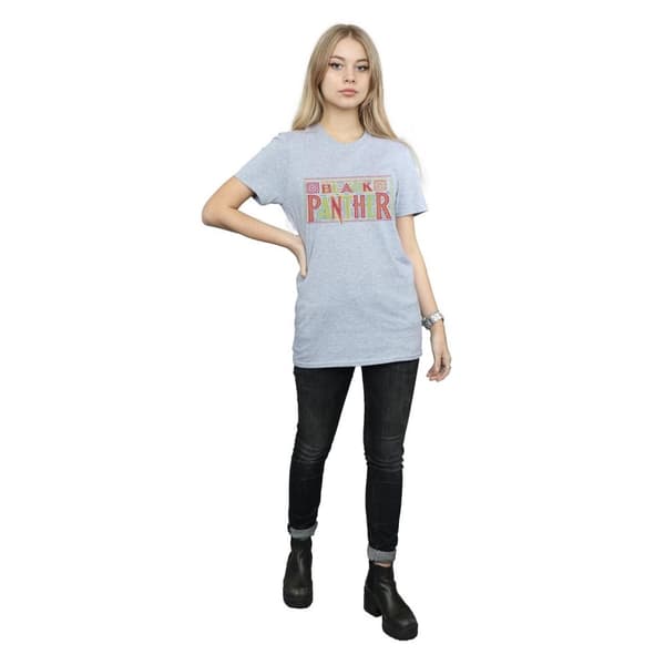 Marvel Womens/Ladies Black Panther Tribal Logo Cotton Boyfriend T-Shirt
