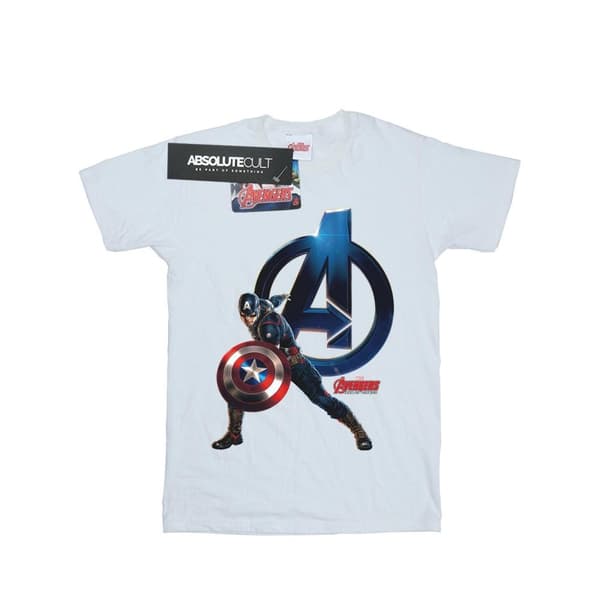 Marvel Womens/Ladies Captain America Pose Cotton Boyfriend T-Shirt