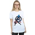 Miniatyrbillede 2 af 5: Marvel Womens/Ladies Captain America Pose Cotton Boyfriend T-Shirt