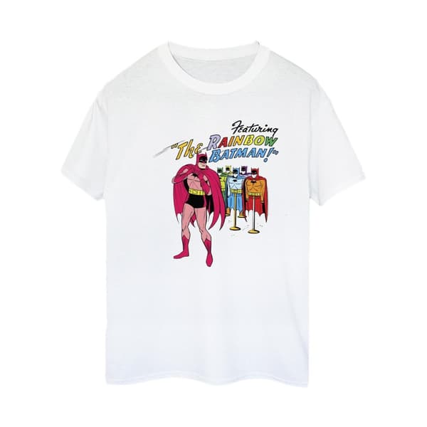 DC Comics Womens/Ladies Batman Comic Cover Rainbow Batman Cotton Boyfriend T-Shirt