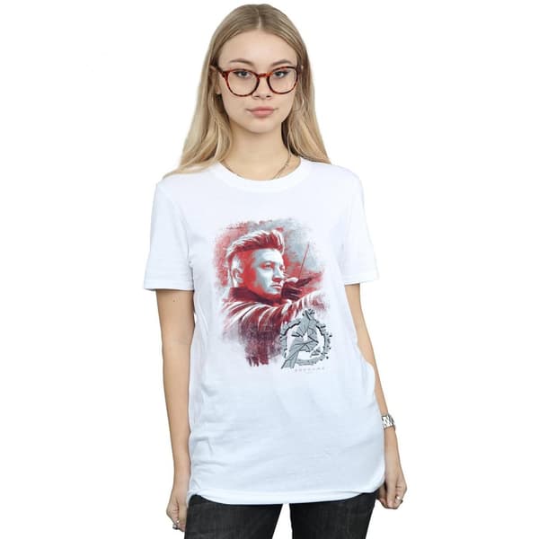 Marvel Dam/Tjej Avengers Endgame Hawkeye Boyfriend T-shirt i borstad bomull
