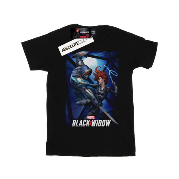 Marvel Womens/Ladies Black Widow Movie Bridge Battle Cotton Boyfriend T-Shirt
