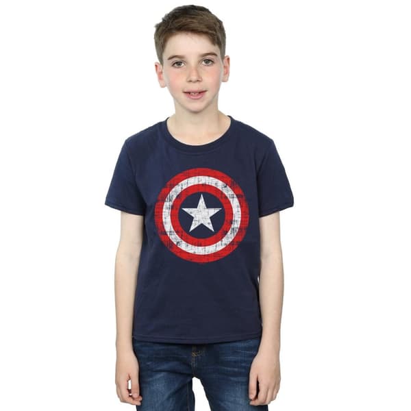 Marvel Pojkar Avengers Captain America T-shirt med repad sköld
