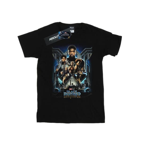 Marvel T-shirt i bomull med filmaffisch från Black Panther för flickor
