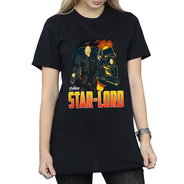 Marvel Womens/Ladies Avengers Infinity War Star Lord Character Cotton Boyfriend T-Shirt