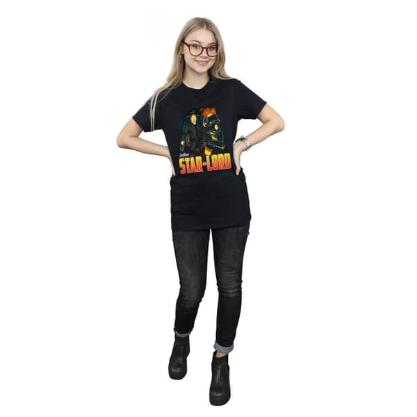 Marvel Womens/Ladies Avengers Infinity War Star Lord Character Cotton Boyfriend T-Shirt