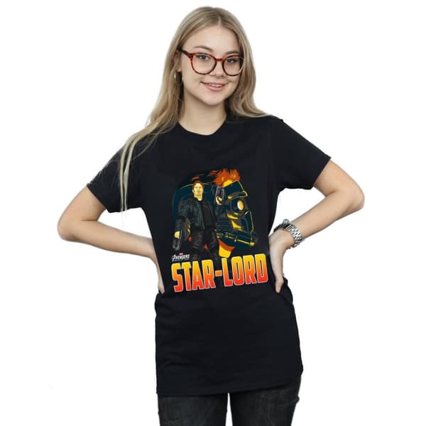 Marvel Womens/Ladies Avengers Infinity War Star Lord Character Cotton Boyfriend T-Shirt