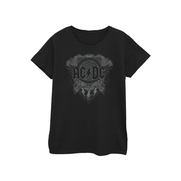 AC/DC Womens/Ladies Black Ice Cotton T-Shirt Black L