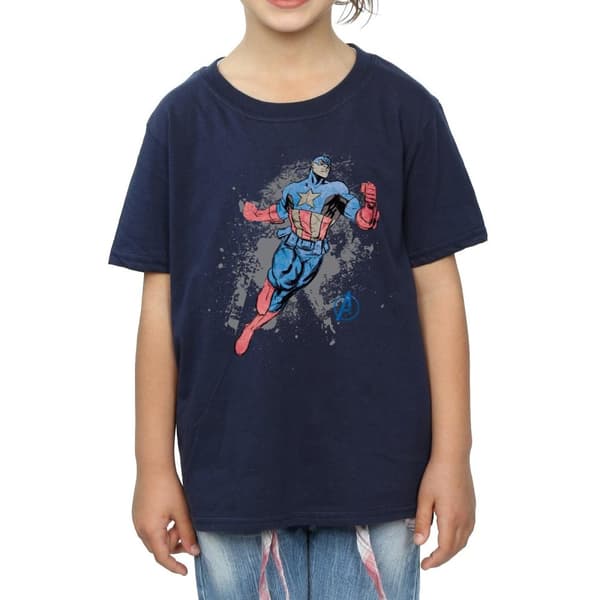Marvel Avengers Captain America Splash bomulls t-shirt för flickor