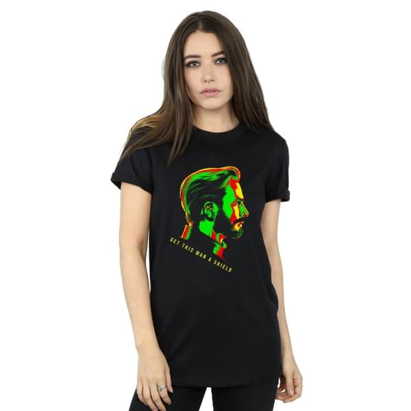 Marvel Womens/Ladies Avengers Infinity War Get This Man A Shield Cotton Boyfriend T-Shirt