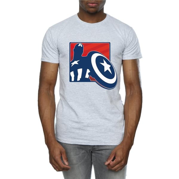 Marvel Mens Avengers Captain America Outline T-Shirt
