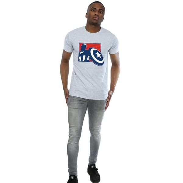 Marvel Mens Avengers Captain America Outline T-Shirt