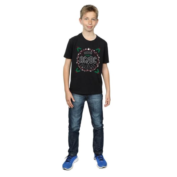 AC/DC T-shirt med julcirkel för pojkar