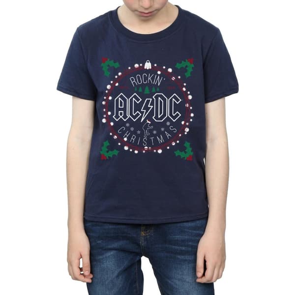 AC/DC T-shirt med julcirkel för pojkar