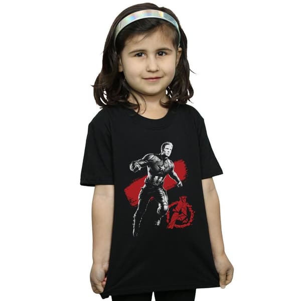 Marvel Girls Avengers Endgame Mono Captain America Cotton T-Shirt