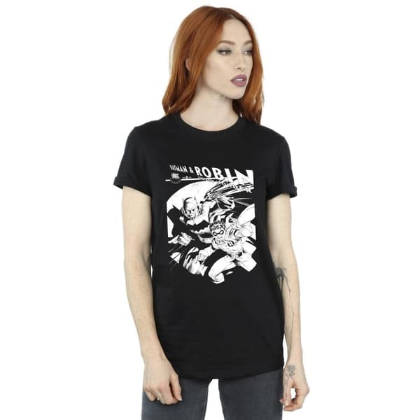 DC Comics Dam/Lady Batman And Boy Wonder Boyfriend T-shirt i bomull