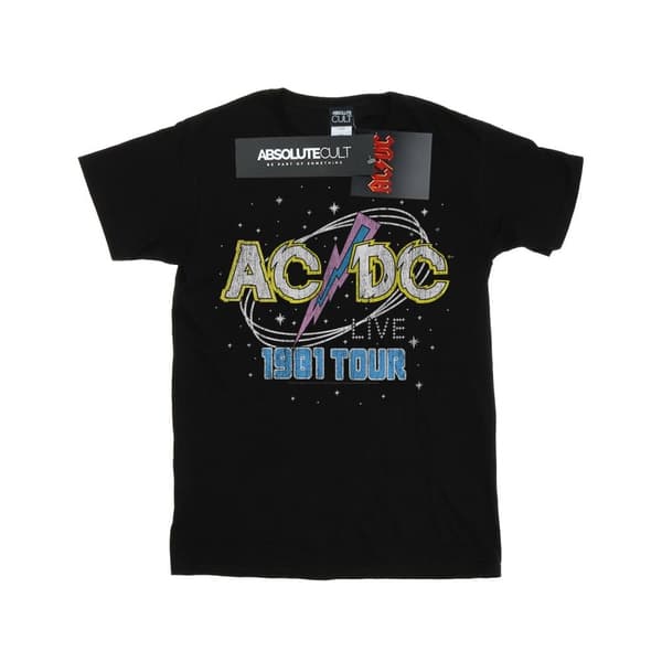 AC/DC Dam/Tjej 1981 Live Tour Bomull Boyfriend T-shirt