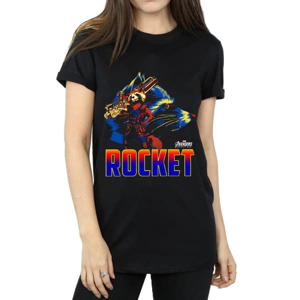 Marvel Womens/Ladies Avengers Infinity War Rocket Character Cotton Boyfriend T-Shirt